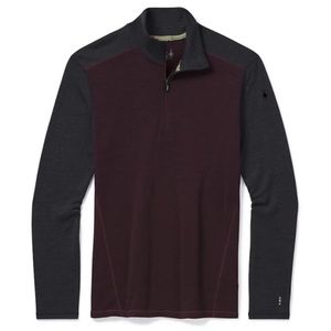 Smartwool Men’s Merino 250 Baselayer 1/4 Zip - Woodsmoke Heather and Charcoal